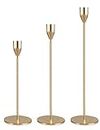 Candlestick Holders Taper Candle Holders, Candle Stick Holders Kit Decorative Candlestick Holder Set of 3 for Wedding Party Dinning Table Centerpiece Home Decoration (Gold)