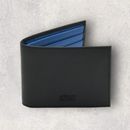 Armani Collezioni Black Saffiano Leather Bi-fold With Blue Wallet Authentic