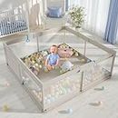ZEEBABA Baby Playpen, Playpen for Babies(59 * 59 * 27inch), Kids Safe Play Center for Babies and Toddlers, Extra Large Playpen, Baby Playpen Fence Gives Mommy a Break