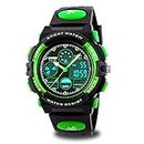 Boys Watches Ages 11-15 Waterproof, Kids Digital Sport Waterproof Watch for Kids Birthday Presents Green Gifts Toys Age 5-16 Teen Boys Girls Children Young Outdoor Electronic Watches Alarm Stopwatch