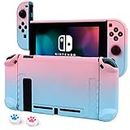 Cybcamo Protective Case Cover for Nintendo Switch, Hard Shell Case Handheld Grip for Nintendo Switch Console and Joy-Con Controllers with 2 Thumbsticks (Pastel Pink & Blue)