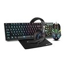 FRONTECH Dragon Warrior Gaming 4 in 1 Gaming Combo Set of Gaming Keyboard with RGB LED Backlit, Mouse with 1000 DPI, Mousepad and Premium Gaming Headphone with 40mm Driver Unit, (KB-0038, Black)
