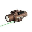 OLIGHT Baldr Pro 1350 Lumens Tactical Flashlight, Weaponlight with Green Beam and White LED Combo, Compatible with 1913 or GL Rail, Ultra Bright Light Powered by Batteries (Desert Tan)