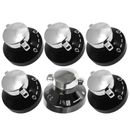 STOVES Oven Control Knobs Gas Hob Cooker Switch Silver Black Chrome GENUINE x 6