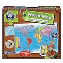 Orchard Toys World Map Jigsaw Puzzle and Poster, Educational 150-piece jigsaw of Countries and Continents of the World, Includes poster, Age 5-10