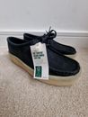 Clarks Originals WALLABEE CUP Moccasin Womens 6.5 Nubuck Leather Shoes Black 