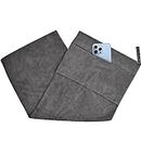 Microfiber Gym Towels Fitness Towel Sports Towel Multifuction Sport & Workout Towel with Zipper Pocket Lightweight Absorbent Travel Towel Quick Dry Beach Towel for Ladies Men 39in x 16in，1 Pack Grey