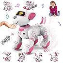 VATOS Roboter Hund Kinder Ferngesteuerter Spielzeug - Interaktiver Anfassen und Folgen Roboterhund mit 17 Funktionen, programmierbarer Tanz Musik RC für Mädchen 3-12 Jahren