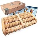 TheraFlow Foot Massager, Foot Roller for Plantar Fasciitis Relief, Foot Pain Relief Massage, Neuropathy Pain, Stress Relief - Relaxation Gifts for Women, Men, Reflexology Tool - Wooden (Large)