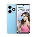 TECNO Spark 20 | Magic Skin Blue, (16GB*+128GB)| 32MP Selfie + 50MP Main Camera| 90Hz Dot-in Display with Dynamic Port & Dual Speakers with DTS| 5000mAh Battery |18W Type-C| Helio G85 Processor
