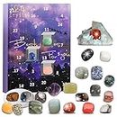 Advent Calendar 2022 Rocks 24 Days Natural Crystal Agate Stone Minerals & Fossils Advent Calendar Healing Crystals Christmas Calendar Enthusiasts Collection Countdown for Birthday Xmas Girls Boys