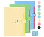 A4 Paper Expanding File Folder,Portable Extended Folder File Bag Office And Student Supplies (3 Packs)