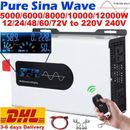 8000W 10000W Pure Sine Wave Inverter 12V 24V 48V - 220V Solar Off Grid Inverters