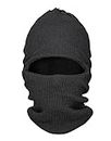JUBINATION Monkey Cap Men & Women Winter Warm Arco Wool Blend Knit Solid Monkey Cap with Neck Cover for Cold Weather, Super Warm Cosy, Windproof (Black)