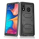 Asuwish Phone Case for Samsung Galaxy A20 A30 A50 Cover Hybrid Shockproof Drop Proof Full Body Protective Accessories Rugged Gaxaly M10s A50S A30S A 30 50 50S 30S 20A S50 50A SM-A205U Women Men Black