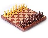 ROYALDEALS - RD Magnetic Chess Set 12 inch x 12 inch - Inlaid Walnut Wooden Chess Set with Folding Chess Board, Staunton Chess Pieces, & Storage Box - Chess Set Wood Board Game