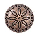 Bezelry 12 Pieces Simple Flower Carving Antique Copper Metal Shank Buttons 18mm (11/16 inch)