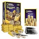 NATIONAL GEOGRAPHIC Fool’S Dig Kit – 12 Gold bar Dig Bricks with 2-3 Pyrite Specimens Inside, Party Activity with 12 Excavation Tool Sets, Great Stem Toy for Boys & Girls Or Party Favors