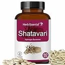 Herb Essential Shatavari 500mg Tablet | Hormonal Balance | Women Wellness Supplement |Promotes lactation |100% Pure & Natural | 60 Tablets