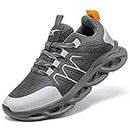 ASHION Kids Shoes Trail Running Shoes for Kids Boys Shoes Athletic Shoes for Kids Tennis Sneakers,Size 4.5 Light Grey