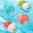 Baby Bath Toys for Kids Bathtime Fun 4 Pack Wind up Baby Toys Swimming Turtles and Dolphin Sensory Toys for Baby Boys and Girls for Ages 6 Months & up