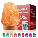 FANHAO Himalayan Salt Lamp 16 Colors, Natural Crystal Salt Rock Lamp Hand Carved Night Lights, USB Salt Crystal Lamp Remote Control for Meditation, Home Décor & Gifts