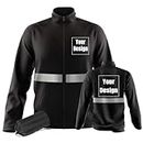 YOWESHOP High Visibility Reflective Safety Jacket Lightweight Breathable Customize Logo Work Uniform (2XL, Black - style 1)
