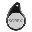 SOREX wireless Solutions Llavero de SOREX RFID: Medio de apertura para cerraduras electrónicas Cilindro digital SOREX SMART Y código numérico (Negro y blanco, 25 mm de diámetro, 5 mm de espesor)