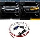 JUPIZEUS LED Car Hood Light Strip Automotive Engine Underhood LED Strips Turning Light Mode Guide Decorative Waterproof IP66 Daytime Exterior Decoration Lights Accessories DC 15V White & Yellow 78.8in