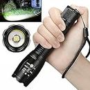 Wrrozz LED Flashlight, Bright Small Torch Tactical Flashlight High Lumens with 5 Modes, Waterproof Focus Zoomable Flash Light, Portable Flashlight for Camping Hiking Outdoor Home Emergency