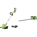 Greenworks 40V 13-Inch Cordless String Trimmer, 2.0Ah Battery and Charger Included STF305 & 40V 24-inch Cordless Hedge Trimmer, Battery and Charger Not Included 2200700