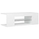 vidaXL TV Cabinet with LED Lights Home Bedroom Living Room Storage TV Console Stand Shelf Unit Entertainment Centre Unit Furniture White