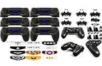GNG 2X LED Personalised Custom Light Bar Decal Sticker for Playstation 4 PS4 Controller + 8 Thumb Grips + Silicone Grip