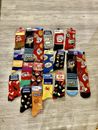 7 PAIRS MENS NOVELTY FUN COLORFUL CREW SOCKS A PAIR A DAY FOR 7 DAYS 6-12 & 13