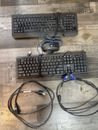 2- Computer Keyboards 1-Mouse 2-cables Bundle Set (power Cable Monitor Cable)