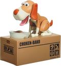 Dog Money Piggy Bank Hungry Dog Eating Coin Choken Puppy BROWN - "NEW"