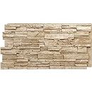 Ekena Millwork 48 5/8"W x 24 3/4"H x 1 1/4"D Cascade Stacked Stone, StoneWall Faux Stone Siding Panel, Sandstone