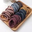 DIVERSA Elastic Dark Colors Hair Rubber Bands Polytail Ties Strechable Bands For Women and Girls (Pack of 30 Pcs)