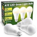 UNILAMPRO Grow Light Bulbs, LED Grow Light Bulb A19 Bulb, Full Spectrum Grow Light Bulb, 9W Plant Light Bulbs E26 Base, 4000K Grow Bulb for Indoor Plants, Seed Starting, 3 Pack