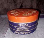 Vintage Yves Saint Laurent Opium Perfume Bath Dusting Powder Jar Puff 6oz