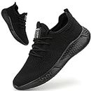 BUBUDENG Women's Trainers Casual Sneakers Walking Gym Sport Running Shoes Lightweight Tennis Shoes Black, 6 UK(Label Size:40)