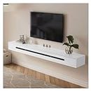 Mounted Entertainment Center Wall Mount Floating TV Stand Wood, TV Stand with Storage Cabinets and Shelves, Modern Entertainment Center Cabinet with Cable Holes Wall Mounted Tv Shelf (Color : White+B