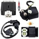 AC CDI Box Solenoid +Gy6 Ignition Coil +Relay +Voltage Regulator +Spark Plug Replacement for Tomberlin Crossfire 150R Spiderbox 150cc Go karts Parts GY6 150cc Engine Scooter