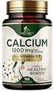 Calcium 1200 mg with Vitamin D3, Dietary Supplement for Bone and Teeth Support, Calcium Supplements for Women & Men, Max Absorption Carbonate, Nature's Absorbable Calcium Supplement - 180 Tablets