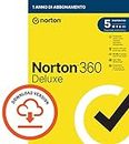 Norton 360 Deluxe 2024, Antivirus per 5 dispositivi, Licenza di 1 anno, PC, Mac, tablet e smartphone, Codice d'attivazione via email