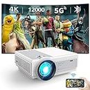 Projector with WiFi and Bluetooth, Staratlas 5G WiFi Native 1080P 12000L 4K Supported, Mini Portable Outdoor Movie Projector for Home Theater, Compatible with HDMI/USB/PC/TV Box/iOS and Android Phone