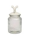 HOMIES, 1 Piece decorative food Storage glass Mason sealed airtight jars container with White Ceramic Reindeer antler Lid for Home Kitchen, commercial Use (250ml each)(Size: 8 * 8 * 14cm)