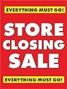 Store Closing Sale Retail Display Sign, 18"w x 24"h, 5 Pack