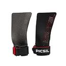 PICSIL RX Grips, Synthetic Workout Grips, Durable and Ultra-Resistant Carbon Fiber Hand Grips for Weightlifting & Gymnastics, Blocks Tears & Blisters, Made for Men & Women (Red NH, G (S-M))