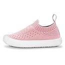 Jan & Jul Toddler Girl Shoes, Slip-on Sneakers with Flexible Sole (Pale Pink, US Size 10)